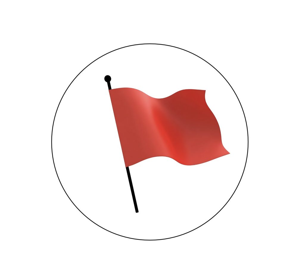 red flag in circle